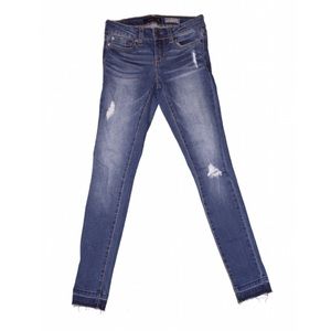 High-Waisted Ripped Ankle Jeggings